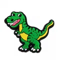 Niedlicher grüner Dinosaurier Schuhanhänger aus PVC für Clogs im T-Rex Design - Grüner T-Rex Mit Gelbem Bauch (14)