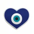 Hartvormige blauwe boze oog bedel voor klompen schoenen gemaakt van zacht PVC - Hartvormig Boze Oog (16)