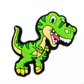 Grüner und gelber Cartoon Dinosaurier Schuhanhänger aus PVC für Clogs und Gartenclogs - Lebendiger Grüner Dinosaurier (17)