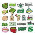 Set de 20 dijes para zapatos de PVC tema Dólar con bolsas de dinero y símbolos de CEO - Serie Temática de Riqueza del Dólar