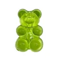 Macro view of transparent green resin bear charm for garden clogs shoe decoration - Bright Green