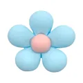 Blue and pink resin flower charm for clogs with five-petal matte finish design - Light Blue Style (4)