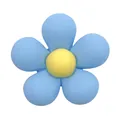 3D resin blue floral charm with yellow center for clog shoe decoration and accessories - Blue Style (3)