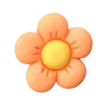 Orange resin flower charm with yellow center for clog shoes and DIY crafts - Orange