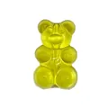 Translucent yellow resin gummy bear charm with hole for DIY shoe decoration - Yellow