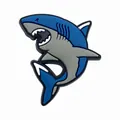 Breloque de chaussure requin bleu pour sabots en PVC durable avec design détaillé - Style Requin