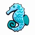 Charm de chaussure hippocampe 3D en PVC souple bleu clair pour décoration de sabots - Style Forme d'Hippocampe