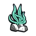 Charm d'algue vert menthe pour sabots avec base rocheuse, boucle de chaussure en PVC - Style Algues Rocheuses