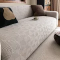 Copridivano elasticizzato grigio chiaro con motivo jacquard per protezione mobili - Posto Singolo / Grigio chiaro
