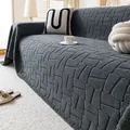 Funda de sofá de felpa gris oscuro con textura geométrica 3D para decoración de salón - 180*130CM / Negro