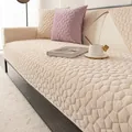Copridivano in flanella bianco crema con trapuntatura a nido d'ape e i cuscini - 70x70 / Beige
