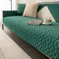 Copridivano moderno in flanella verde smeraldo con motivo geometrico trapuntato - 70x70 / Verde