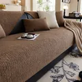 Funda de sofá de chenilla marrón con textura en relieve para decoración de hogar - 70cmx120cm / Marrón