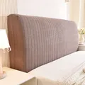 Universal coffee brown elastic headboard cover with vertical ribbed knit pattern - L260*H80*T5-28cm / Coffee