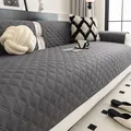 Funda de sofá acolchada gris oscuro con diseño de diamantes y base antideslizante - Cuadrado Pequeño / gris oscuro