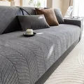 Funda de sofá gris moderna antideslizante en chenilla gruesa con relieve de hojas suaves - 70*70cm / Gris