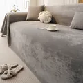 Copridivano impermeabile grigio scuro in velluto nuvola con morbida trama felpata - 180*90CM / Grigio chiaro