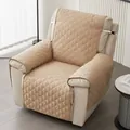 Beige gesteppte Relaxsessel-Abdeckung mit verstellbaren Gurten und Rautenmuster - Khaki