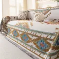 Copridivano spesso jacquard bohémien con motivi geometrici e frange dai colori vivaci - 180*130CM / Rombo Multicolore Etnico (Qiushan)