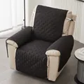 Housse de fauteuil inclinable matelassée noire avec motif losanges et sangles - Noir