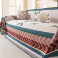 Coperta in maglia bohémien per divano con motivi geometrici e frange nere - 180*130CM / Geometrico Retro Colorato (Shanhuai)