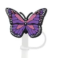 Capuchon paille papillon réaliste avec anneau en silicone pour tasses Stanley - Rose Pourpre