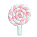 Pink and white lollipop shoe charm for clogs, cute resin DIY decorative accessory - Spiral Lollipop (F172-5)