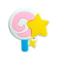 Colorful star lollipop PVC charm for clogs with pink spiral pattern and yellow star - Star Lollipop (F172-6)