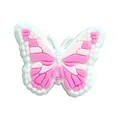 Cute pink and white PVC butterfly shoe charm accessory for hole sandals and DIY clogs - Pink White Dotted Butterfly (F172-15)