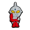Ultraseven character shoe charm made of soft PVC for clogs and beach sandals - Silver and Red Armor Hero Figure (8)