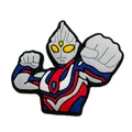 PVC Ultraman character shoe charm for clogs featuring heroic red and blue action pose - Power Stance Hero Figure (12)