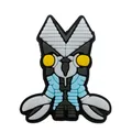 PVC Alien Baltan shoe charm for clogs featuring blue body and yellow eyes - Alien Figure with Claw Hands (13)