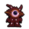 Dark red one-eyed monster PVC charm for clog shoes with purple eye and pink spots - Red Single-eyed Monster Figure (15)