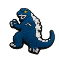 Blue Godzilla PVC shoe charm for clogs with cartoon design and soft texture finish - Dark Blue Fin Monster Figure (16)