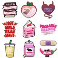 Set de 9 adornos de PVC Bookish Smut para zapatos con diseños de libros e iconos - Serie Bookish Smut