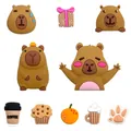Cute Capybara PVC shoe charms set for DIY clogs featuring cartoon animal and coffee icons - Capybara Series Style