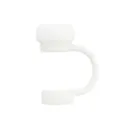 Universal white 10mm silicone straw cover cap accessory for reusable tumblers - White