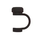 Matte black silicone straw cover cap with flexible ring for 10mm Stanley straws - Black