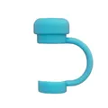 Sky blue silicone straw cover cap for 10mm tumblers with a secure dust-proof plug - Sky Blue