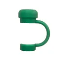 Green 10mm silicone straw cover cap accessory for Stanley cups with flexible handle - Green