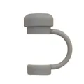 Grey 10mm silicone straw cover cap with flexible strap for water tumbler straw protection - Gray