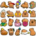 20pcs cute cartoon capybara shoe charms set made of durable PVC for DIY garden clogs - Capybara Series Style Collection