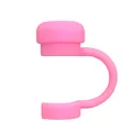 Pink food grade silicone straw cover cap for 10mm Stanley tumbler cups - Rose Pink