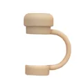 Beige 10mm silicone straw cover cap with dust plug for reusable tumblers - Beige