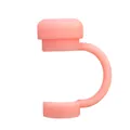 Pink silicone straw cover cap for 10mm cups featuring dust-proof C-shaped design - Soft Pink