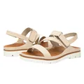 Women's platform beach sandals with beige cross straps and adjustable velcro closure - EU 36 / Apricot