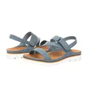 Women's blue cross-strap platform sandals with white serrated sole and velcro strap - EU 36 / Dark Blue