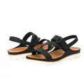 Women's comfortable platform beach sandals with black cross straps and hook-and-loop closure - EU 36 / Black