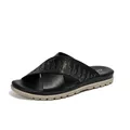 Sandalias negras para mujer con tiras cruzadas de strass y suela de plataforma beige - EU 36 / Negro