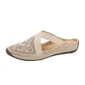Women's slip-on walking shoes with rhinestone star pattern and elastic straps - EU 36 / Apricot